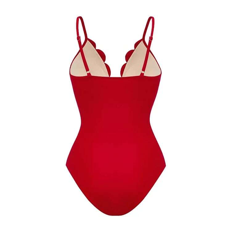 💖 2025 New 👙 Laser Cutting Flower Hollow Flared Skirt Swimsuit Set