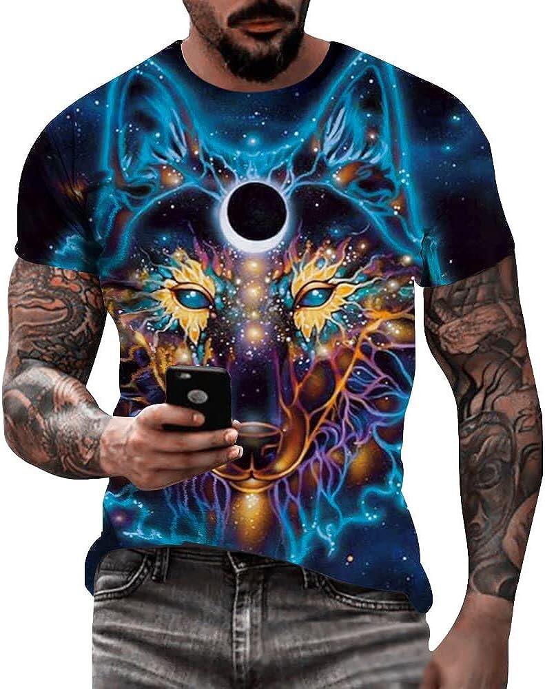 Men's 3D Print Skull T-Shirt 3D Creative Print Short Sleeve T-Shirt Casual Round Neck Novelty Street Fashion Tees Shirt