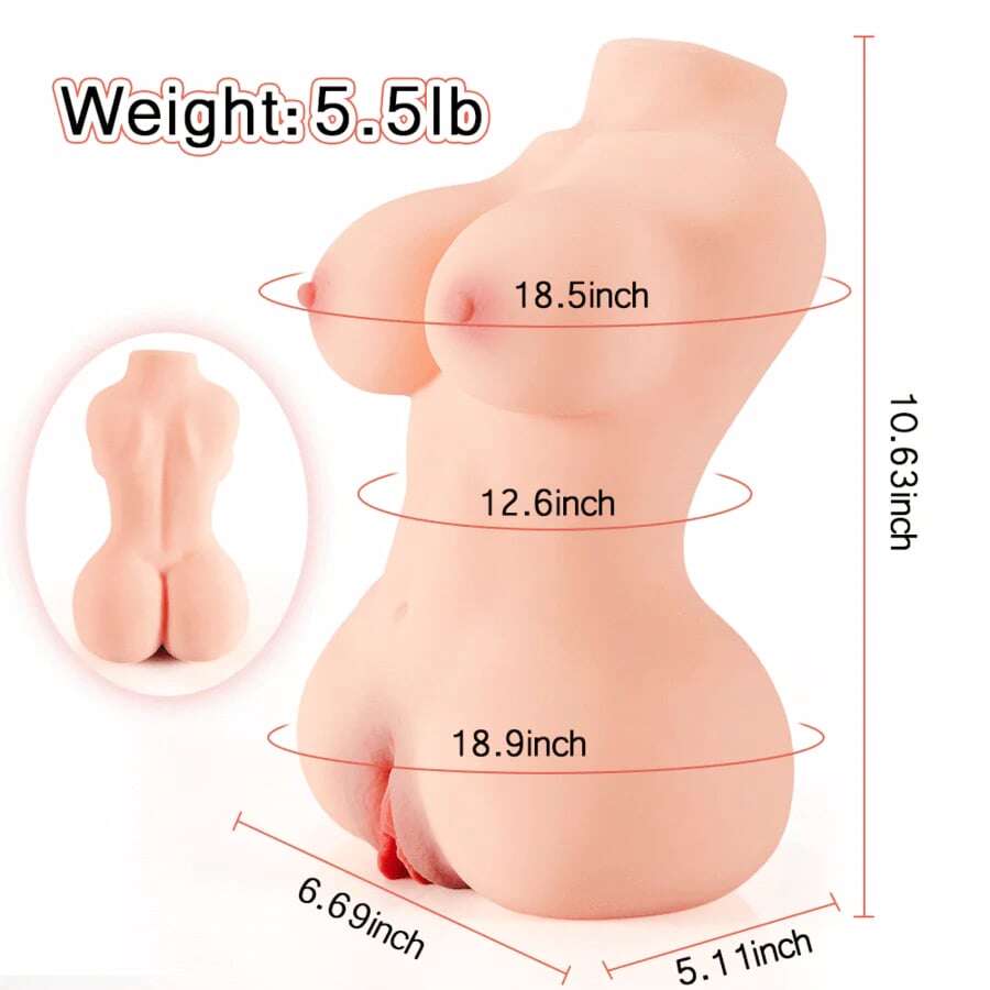 Boneca sexual 3D de 10,63'' com vagina apertada e anal para masturbação masculina