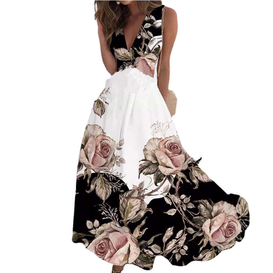 Vestido elegante feminino sem mangas