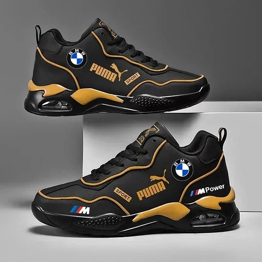 PUMA&BMW 2024 új férfi ortopéd, kényelmes bőr tornacipő