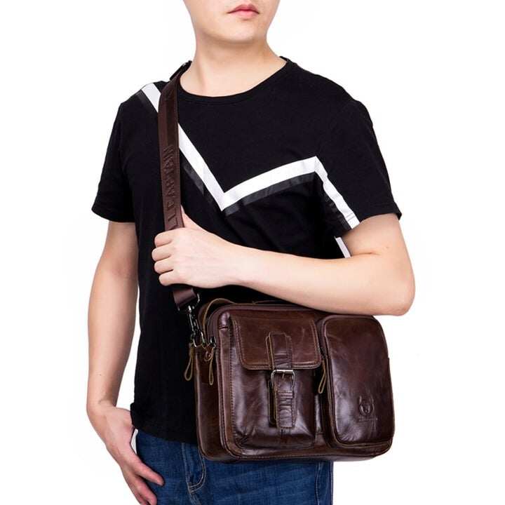 Męska teczka Torba na laptopa z prawdziwej skóry Torba Crossbody