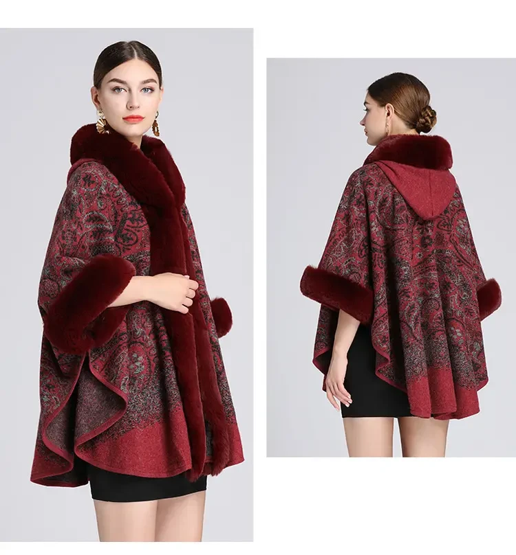 🔥【40-85kg】2024 outono e inverno novo casaco de tweed com gola xaile de tamanho grande