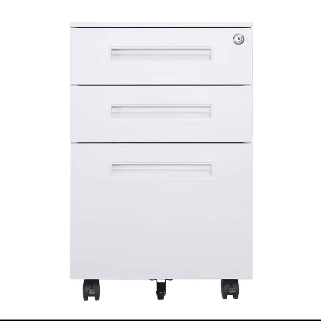 Factory Direct 390*500*600mm Moisture Proof Locked Three Drawers Metal Mobile Cabinet with Silent Wheels