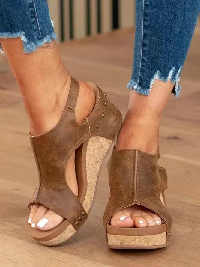 Buty damskie w stylu retro, na grubej podeszwie, na wygodnym koturnie