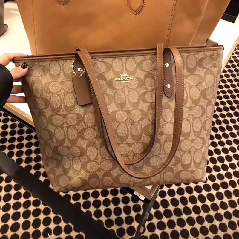 [Tax-free shopping]Coach/Coach women's bag tote bag single-sided magnetic buckle tote one-shoulder handbag shopping bag