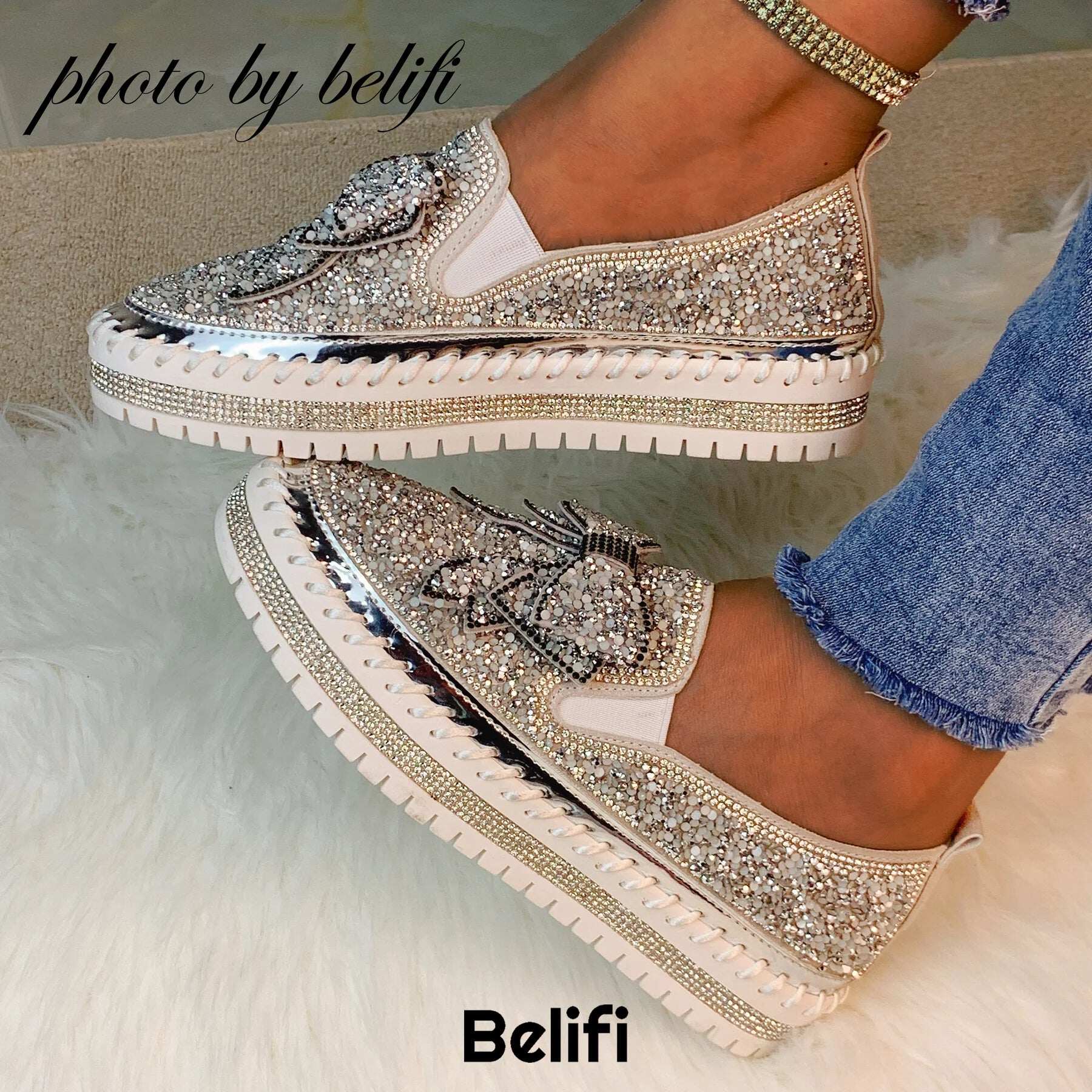 EMMILINE - SAPATOS FEMININO DE CRISTAL