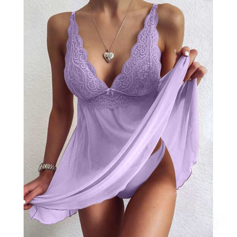 Ręcznie robiona koronkowa piżama plus size