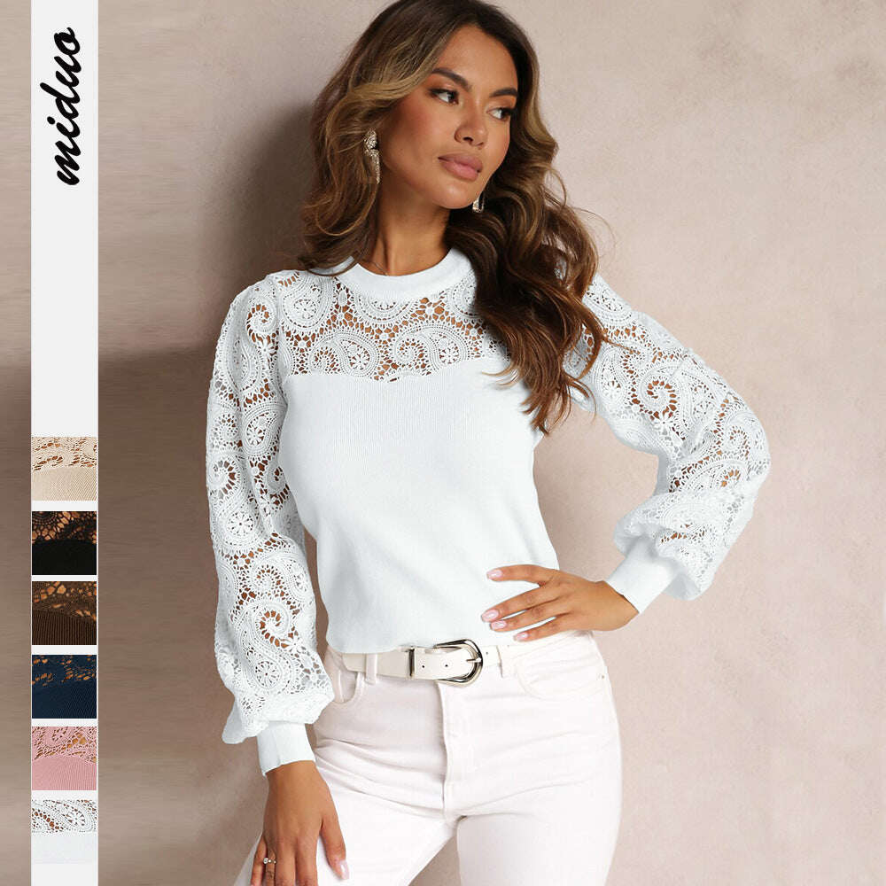 Дълъг ръкав със свързана дантела в стил 2024