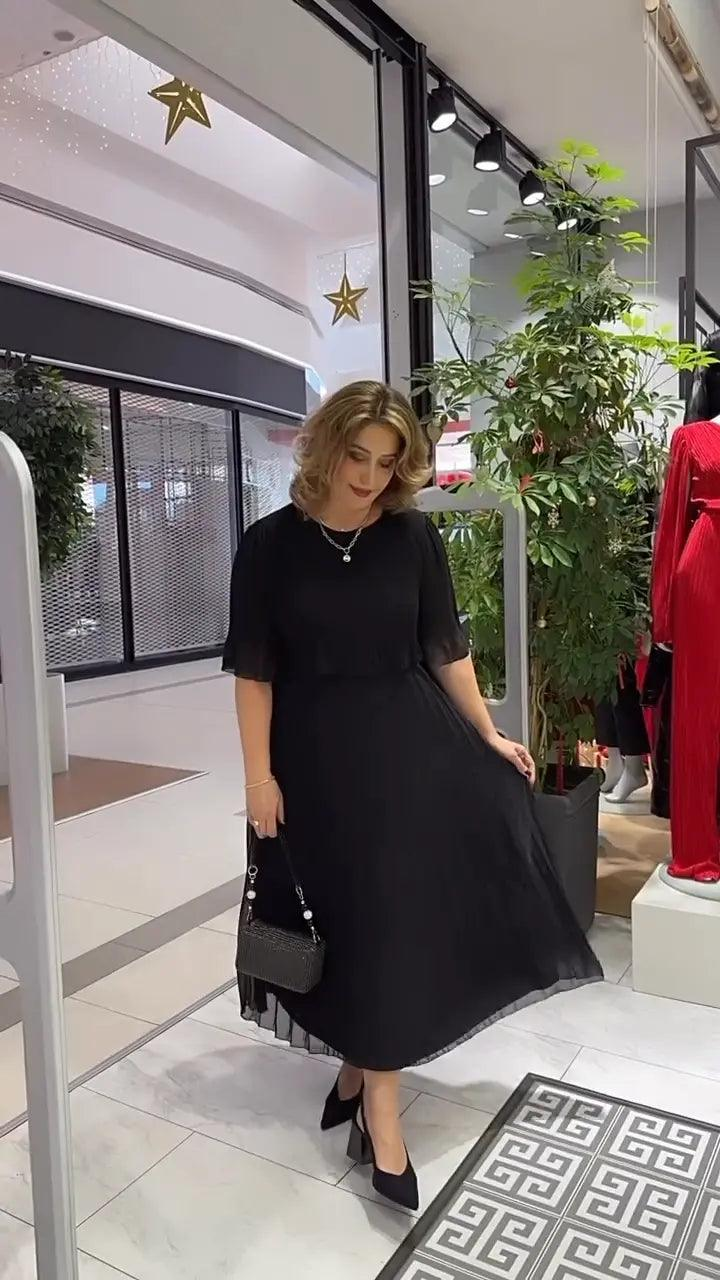 🔥Zielone Swiatki / Whit Sunday 70% Off‼️Jednolita Kolorowa Luźna Sukienka z Półrękawem i Okrągłym Dekoltem