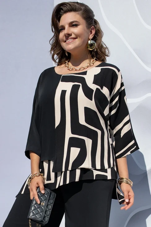 【S-5XL】❤️2024 nova camisa elegante de mulher com gola redonda