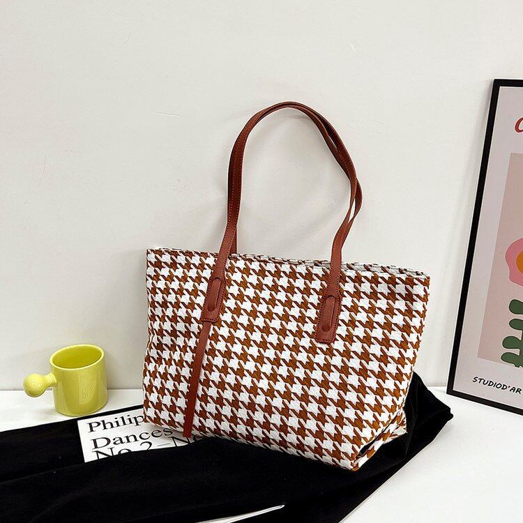 Bolsa City com estampa Houndstooth