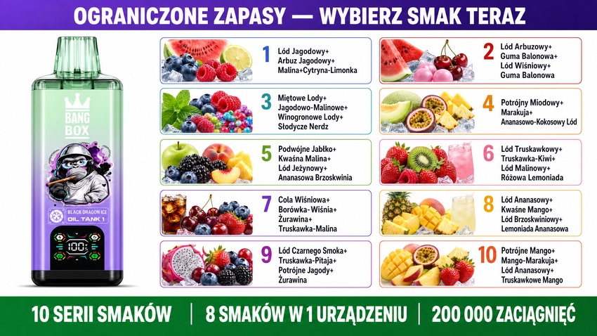 Bang Box 200K 10 serii smaków wybierz teraz ograniczone zapasy