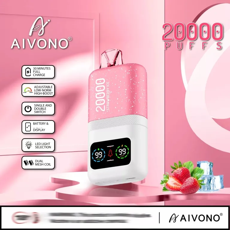 AIVONO 20000 Puffs Dual Mesh Rechargeable Disposable Vapes grape ice
