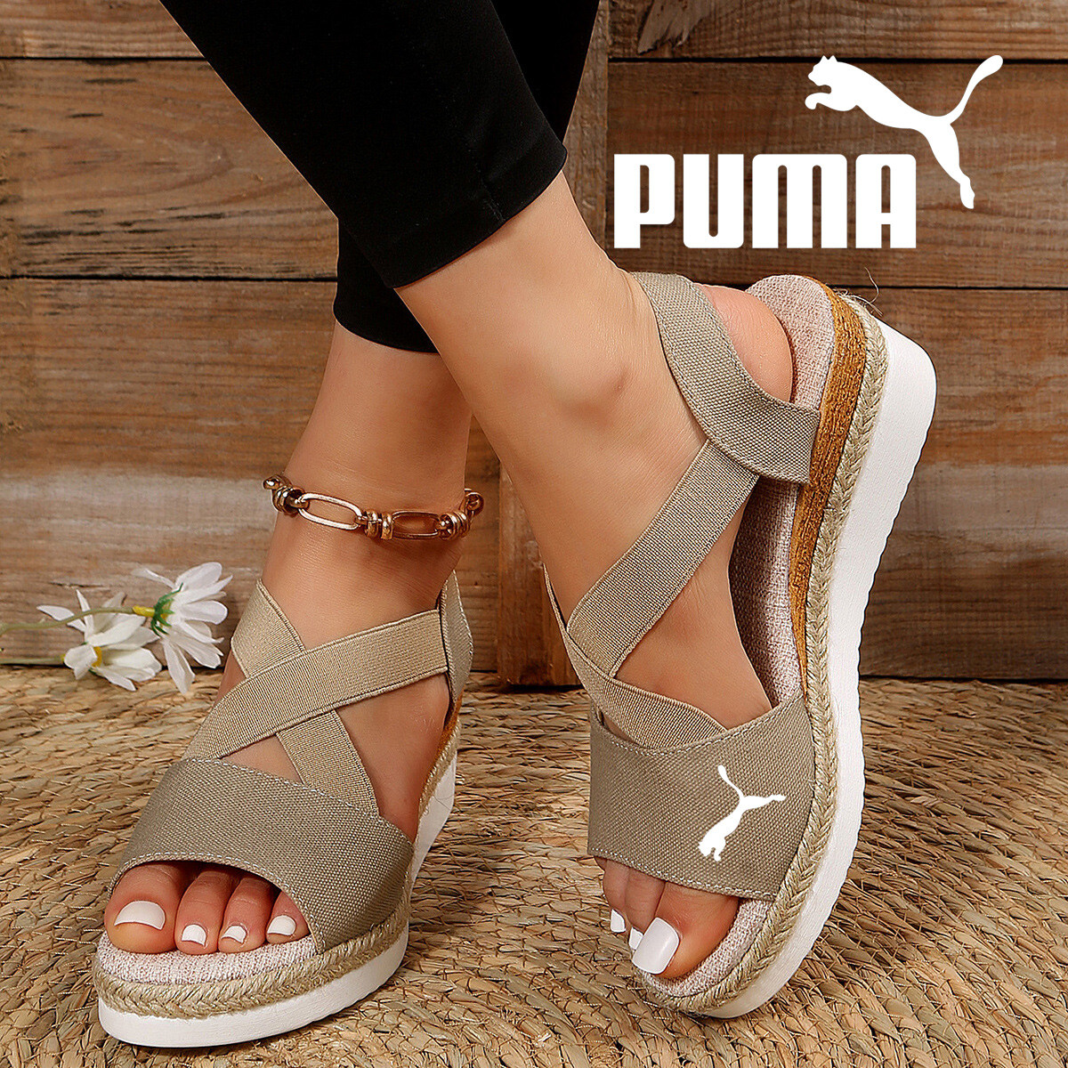 PUMA® Oddychające Sandały Platformowe Na Koturnie