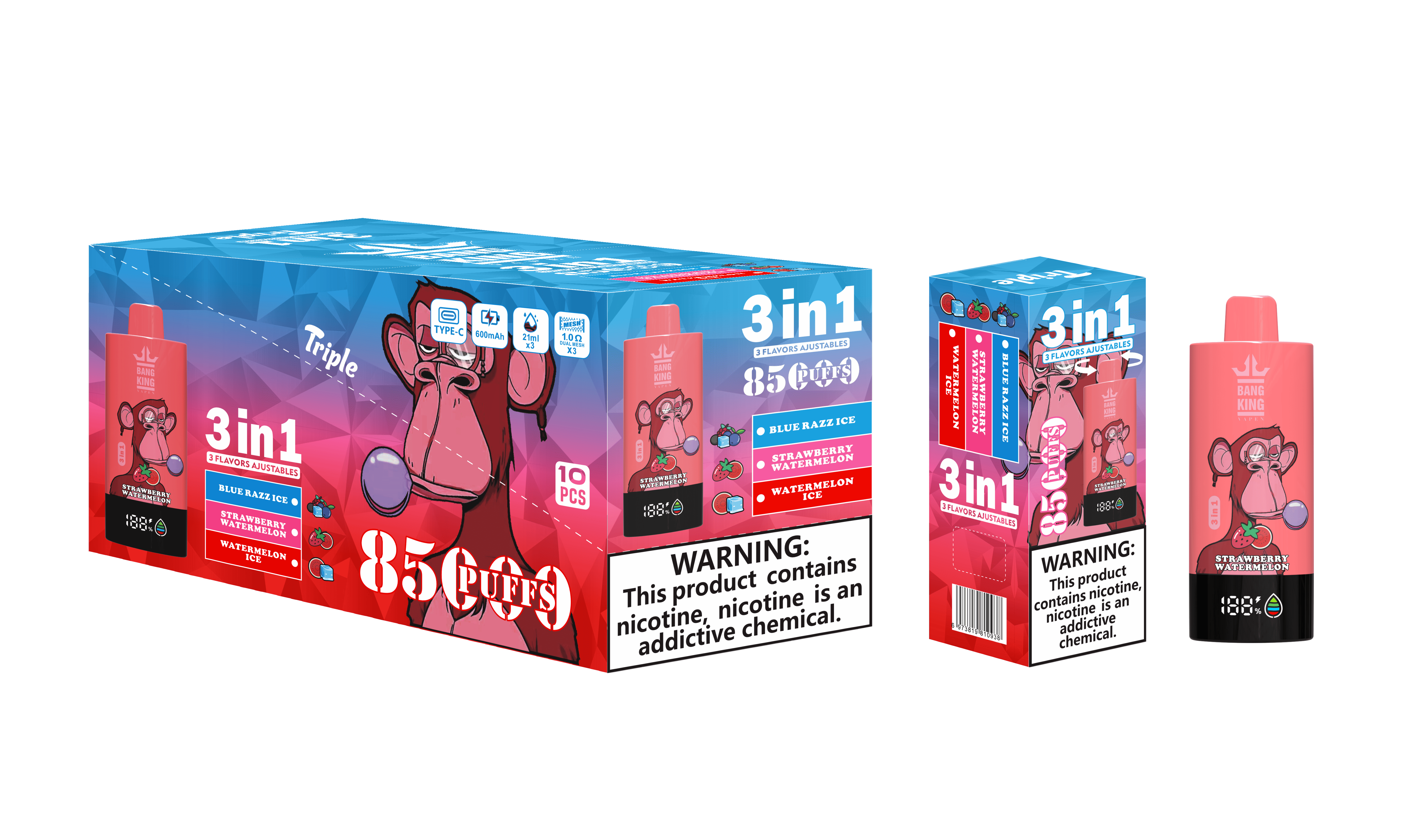Bang King Triple 85000 puffs 3-in-1 Disposable Vape