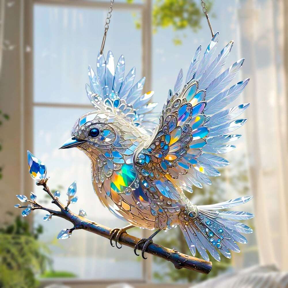 ⏰Ótima promoção - COMPRE 1 E LEVE 1 GRÁTIS 🔥🐦✨Ornamento artístico com pássaro azul-celeste de cristal