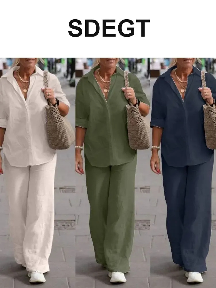 (S-5XL) Masszív alkalmi öltöny széles nadrággal✨