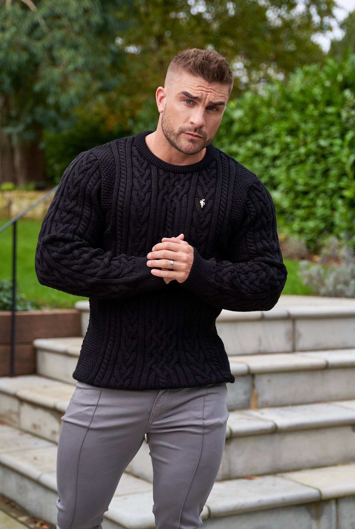 Slim Stretch Slate Grey Sateen Pintuck Trousers - FSH716