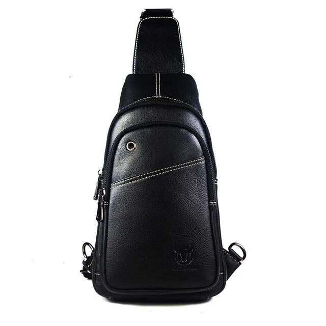 Męska torba na ramię z prawdziwej skóry Travel Sling Chest Bag