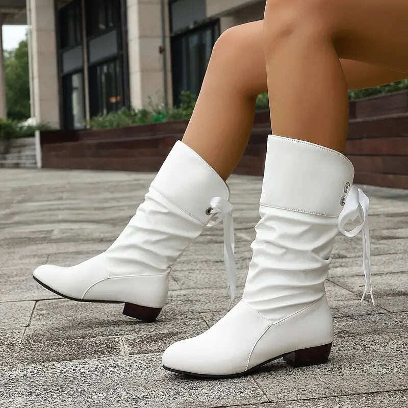 🔥Botas femininas elegantes com cadarço e sapatos quentes