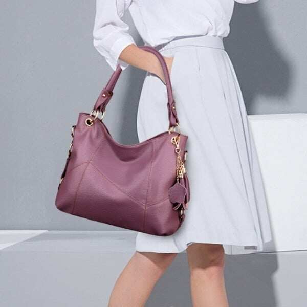 Nova bolsa de ombro de couro PU de grande capacidade