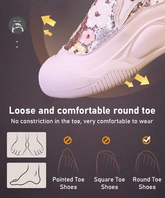 Mocassins de fundo grosso com lantejoulas e flores