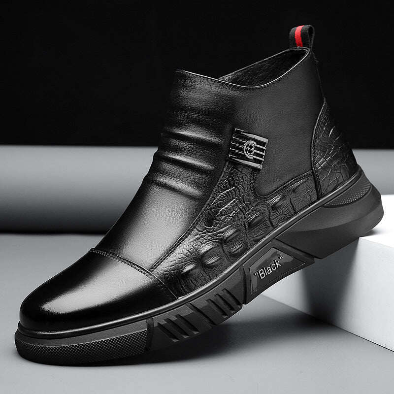 Botas Martin de couro legítimo italianas feitas à mão com zíper