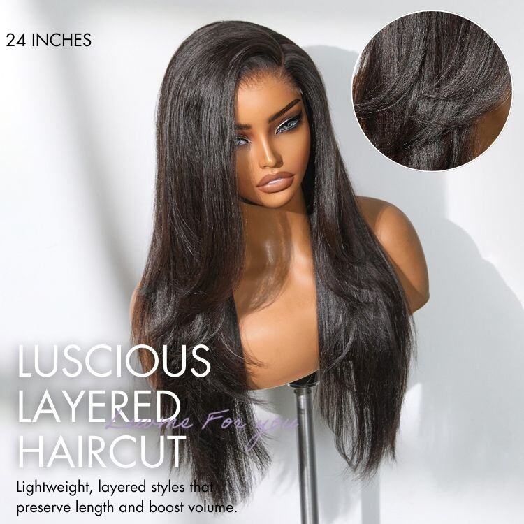 LUVME™ Natural Layered Thin Straight/Volucent Wavy Wig