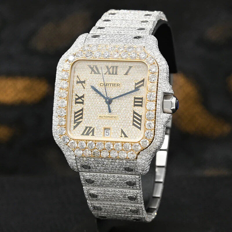 40mm Cartier Santos 100 XL - pełna tarcza ICED