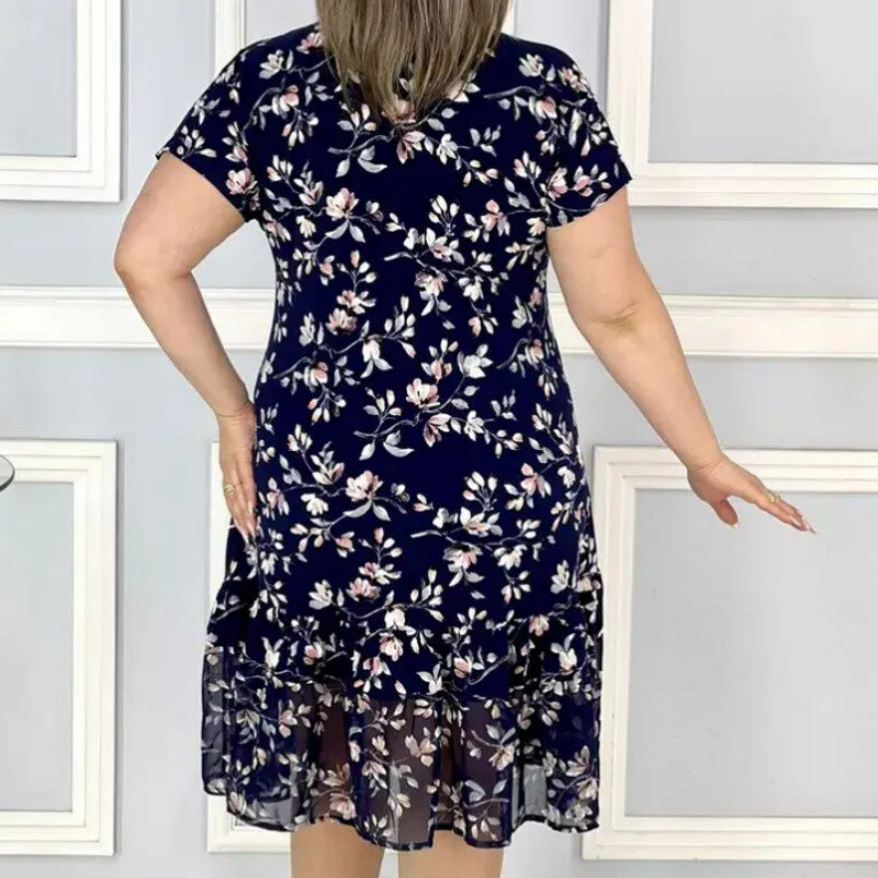 Compre 1 e ganhe 1 grátis!【S-5XL】👗2024 Novo vestido com estampa floral moderno e elegante