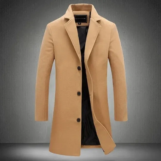 CASACO LONGO DE INVERNO MASCULINO, CASACO DUPLO EXTERIOR DIÁRIO