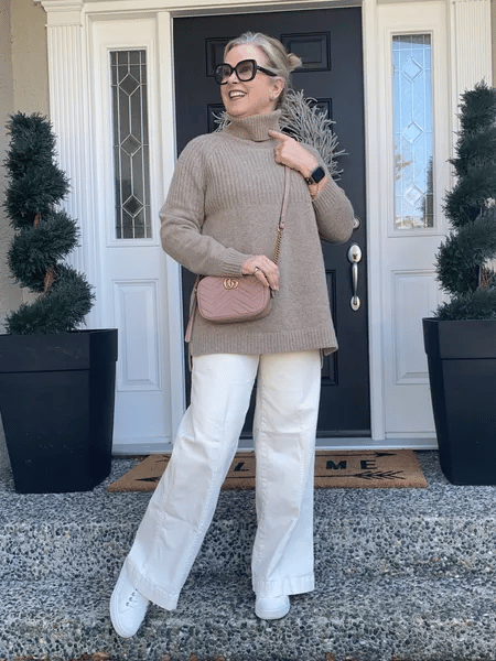 🔥Jeans de perna larga com costura frontal