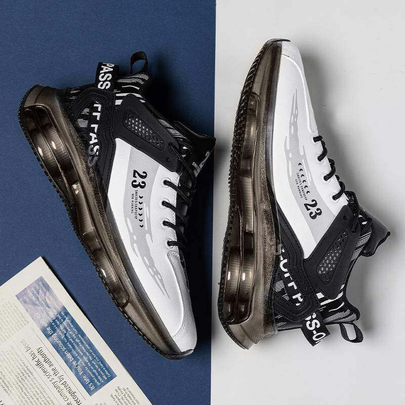 Sapatos de almofada de ar de verão de malha de escama de peixe, sapatos masculinos elegantes, sapatos esportivos casuais