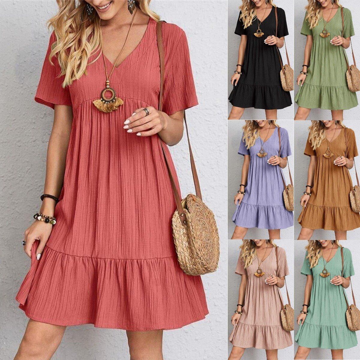 👚💃 Luźna, casualowa jesienna sukienka z wiązaniem w talii