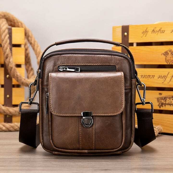 Męska torba wycieczkowa z prawdziwej skóry Crossbody torba na ramię Vicochic