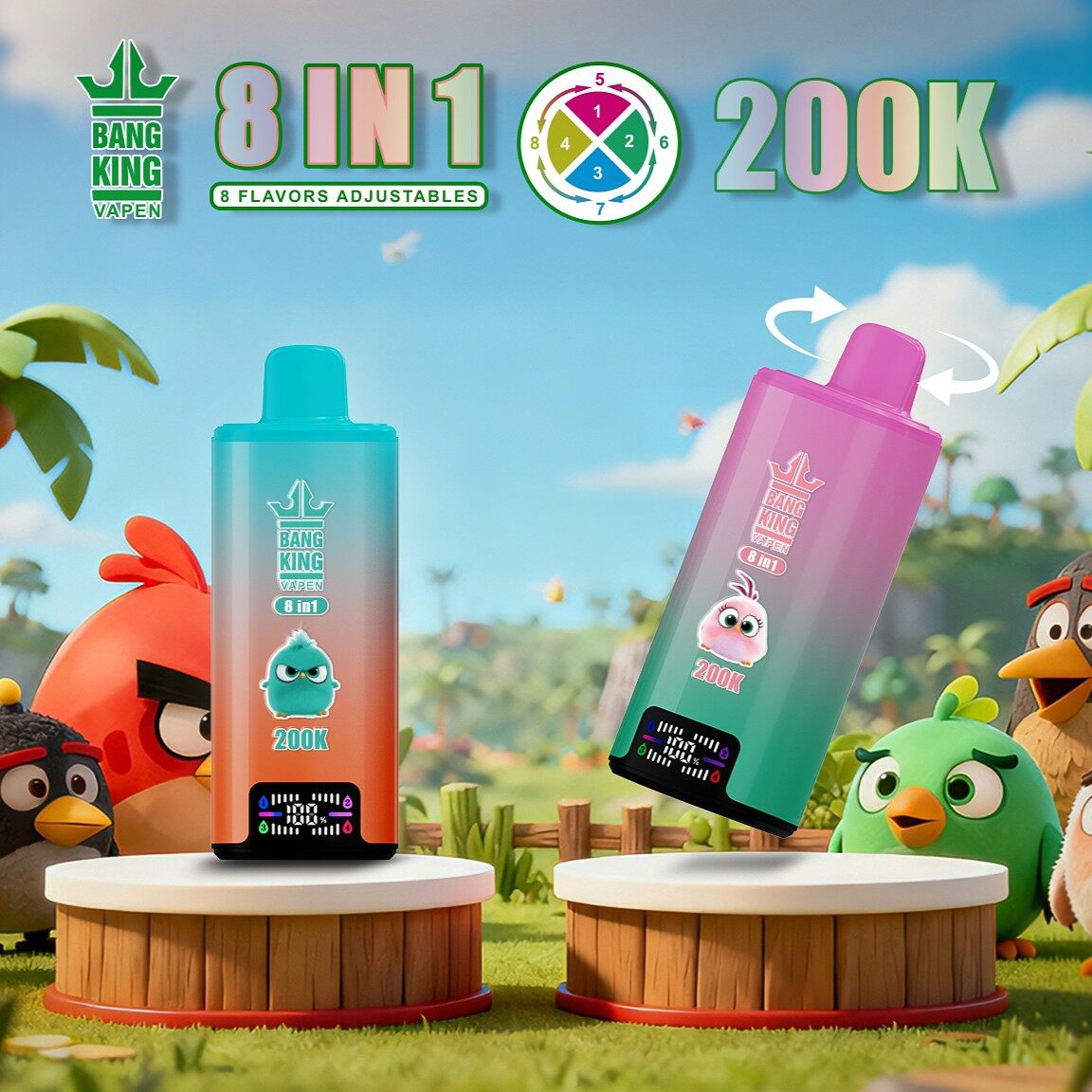 Bang King® 200k 200000 zaciągnięć 8 w 1 smak jednorazowy Vape