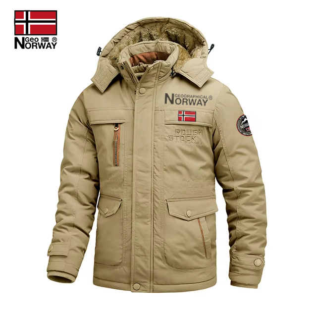 Geographical Norway - Nova jaqueta quente à prova de vento e água para homem de 2025