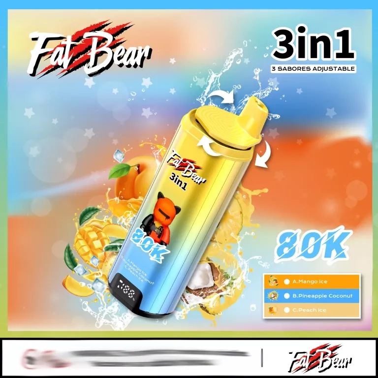 AIVONO AIM FAT BEAR 80000 PUFFS VAPES Cherry soda ice + cola ice + honeydew melon ice