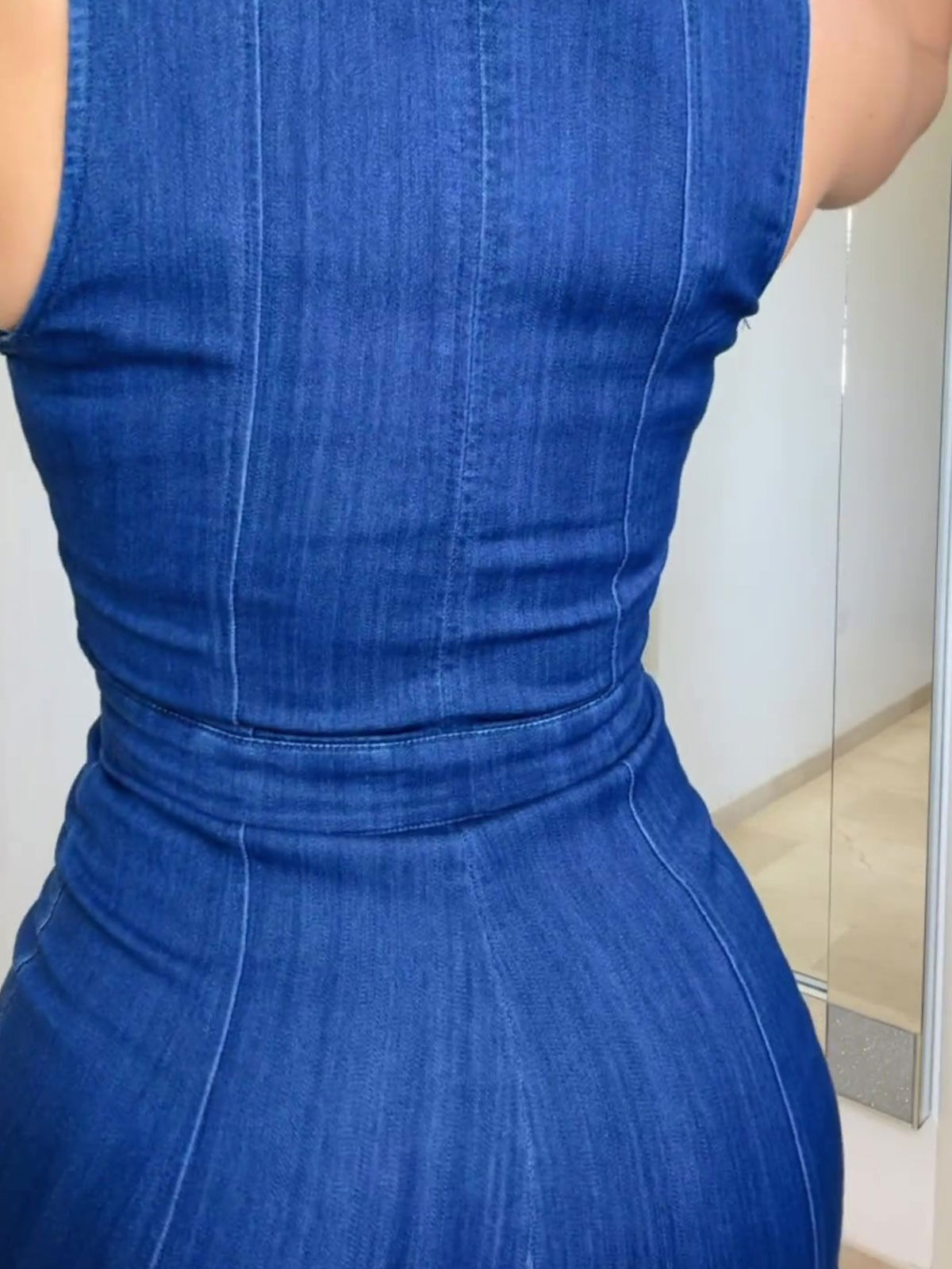 Egyrészes farmer jumpsuit