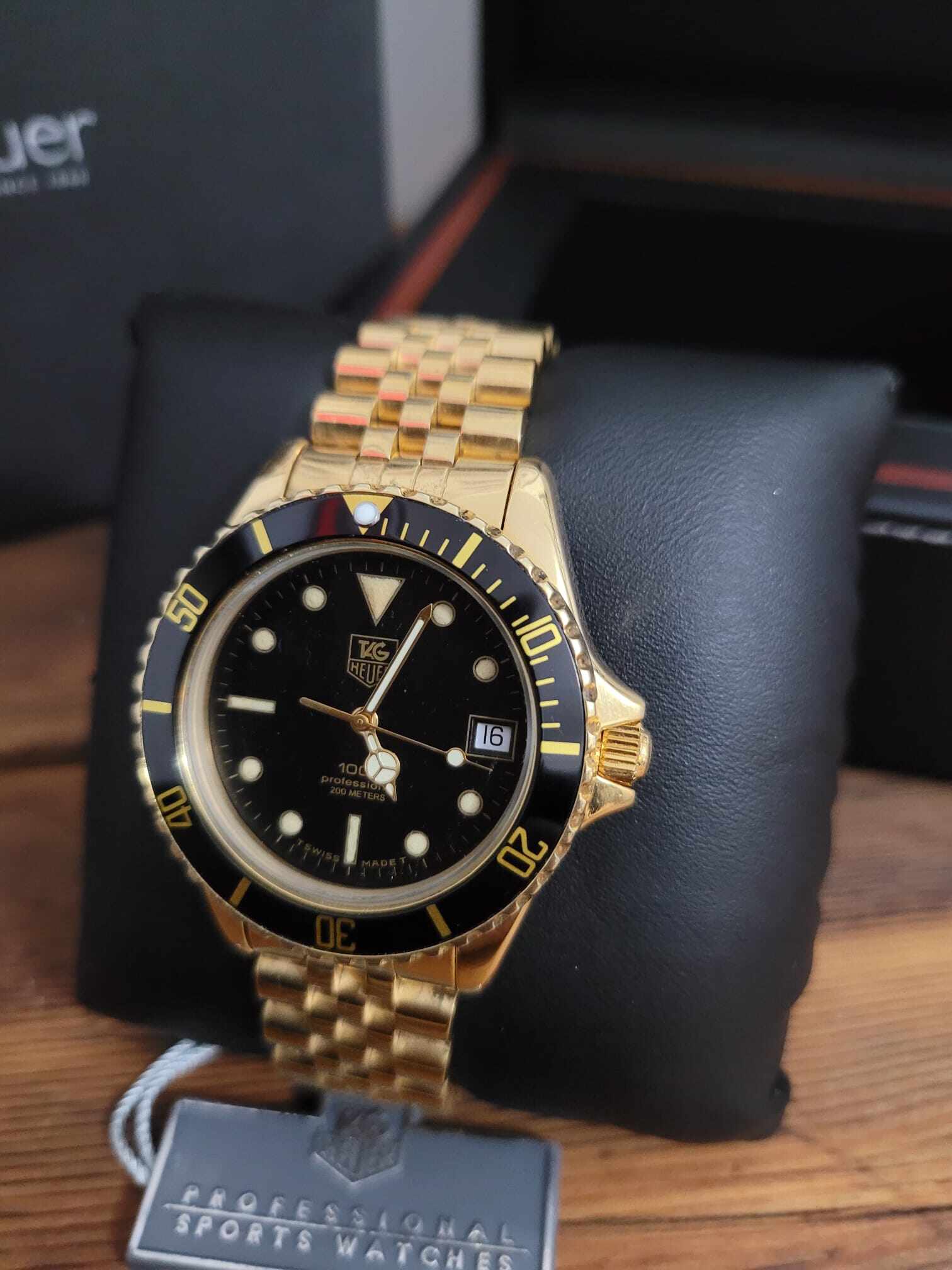 Promoção de Junho! Edição especial relógio TAG Heuer Professional 1000 24k banhado a ouro de 24 quilates