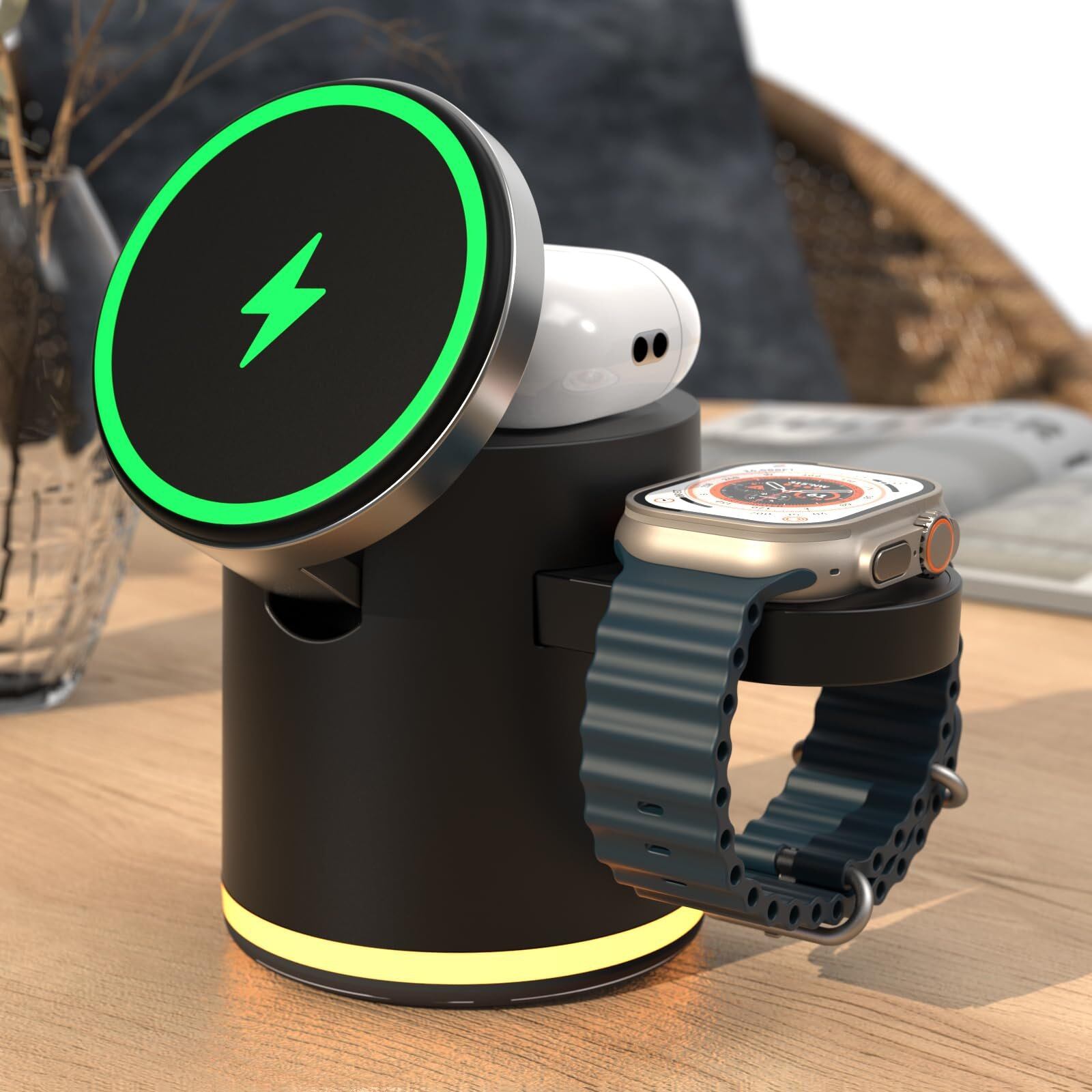 ⚡Magnético 3 em 1 Carregador sem fios dobrável