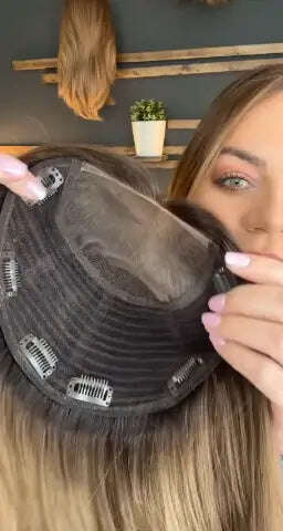 Lace Front Human Natural Hair Toppers for Women Add Fuller Hair Instantly