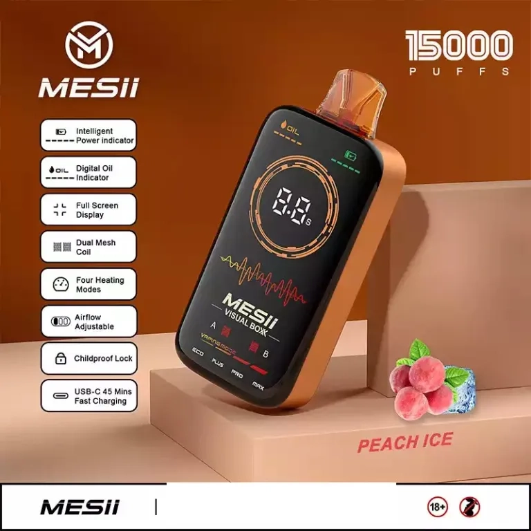 Mesii visual boxx 16000 puffs teljes képernyős kijelző eldobható vape tömeges vásárlás nagykereskedelmi