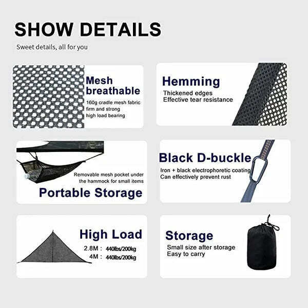 Rede para várias pessoas - design patenteado de 3 pontos🔥Promoção no último dia com 50% de desconto