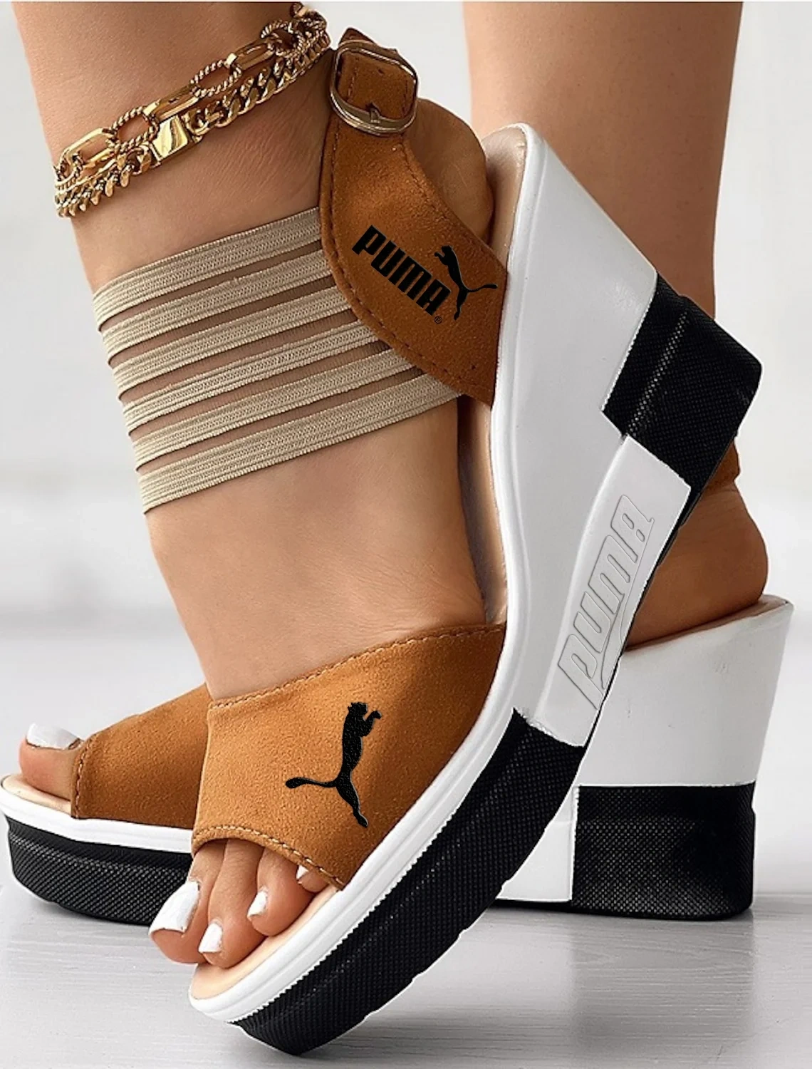 Sandálias de plataforma Puma 2025 Wedge para mulheres
