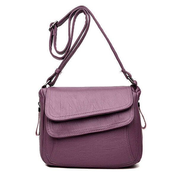 Bolsa de ombro sólida feminina Bolsa de ombro casual com vários slots