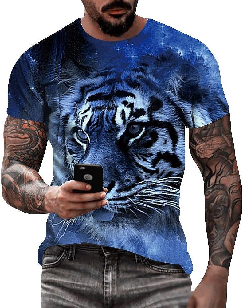 Men's 3D Print Skull T-Shirt 3D Creative Print Short Sleeve T-Shirt Casual Round Neck Novelty Street Fashion Tees Shirt