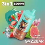 GAZZ BAR TRIPLE 60000 Puffs disposable vape Strawberry Kiwi • Sour Mango Pineapple • Energy Drink