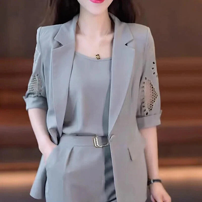 ELEGANTE ZESTAW GIACCA TRE PEZZI DA DONNA